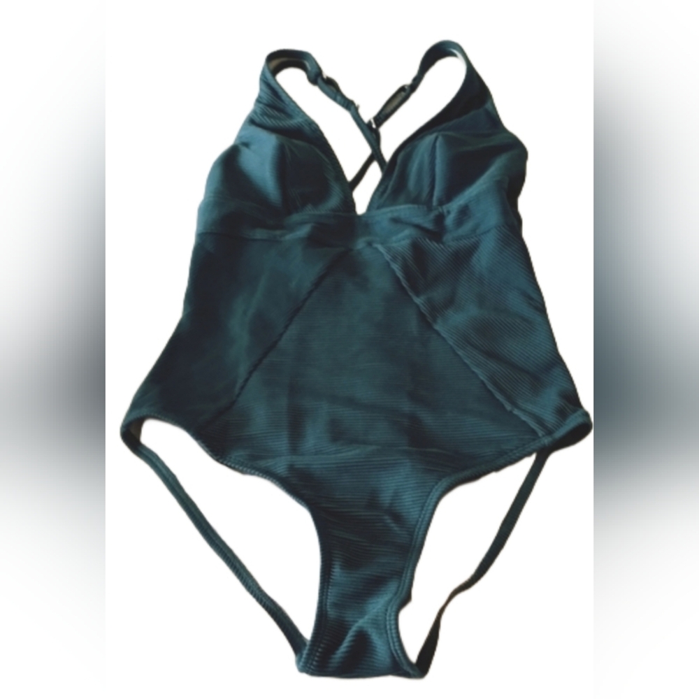 NWT CUPSHE TEAL ONE PC BATHING SUIT SZ M